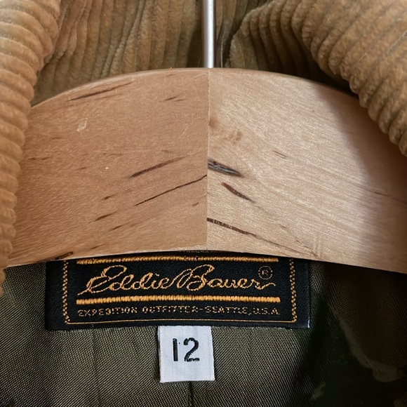 NEW Eddie Bauer Corduroy Jacket Lined Women’s 12 Tan Vintage - Picture 2 of 13